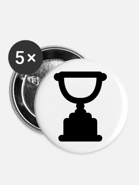 Trophäe - Buttons klein 25 mm (5er Pack) - Weiß