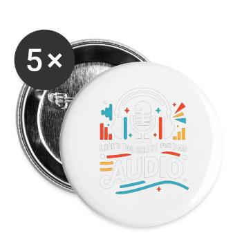 Das Leben ist zu kurz für schlechten Ton - Buttons klein 25 mm (5er Pack) - Weiß - Vorne