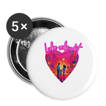 Love unites - Buttons small 1''/25 mm (5-pack) - white - Front