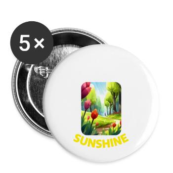 Everyday is a step closer to Sunshine - Buttons klein 25 mm (5er Pack) - Weiß - Vorne