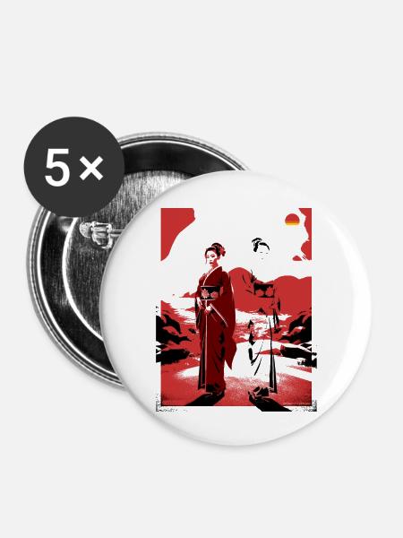 geisha_djinn - Buttons klein 25 mm (5er Pack) - Weiß