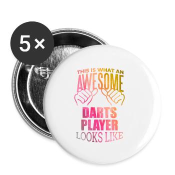 Darts - Buttons small 1''/25 mm (5-pack) - white - Front