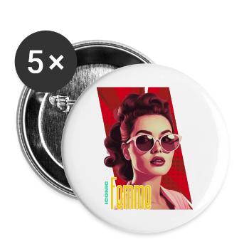 Femme Iconique - Lot de 5 petits badges (25 mm) - blanc - Devant