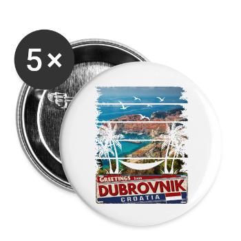 Croatia Kroatia travel summer croatia Dubrovnik - Buttons small 1''/25 mm (5-pack) - white - Front