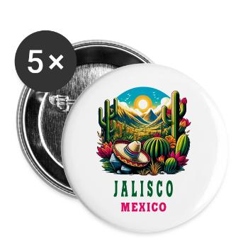 Jalisco Mexico cactus desert design - Buttons small 1''/25 mm (5-pack) - white - Front