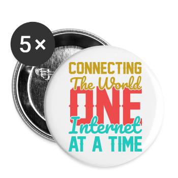 Connecting the World - Buttons small 1''/25 mm (5-pack) - white - Front