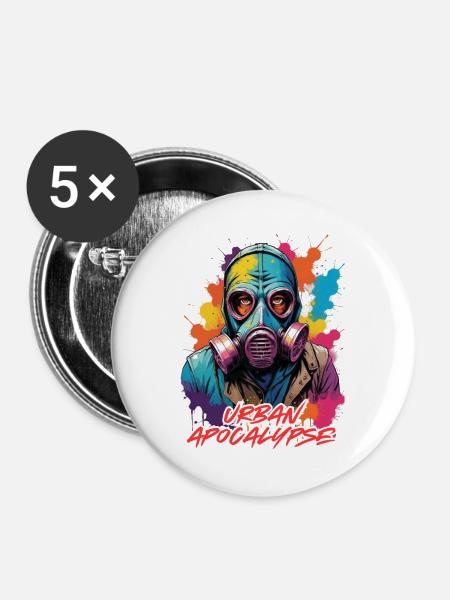 Urban Apocalypse - Buttons klein 25 mm (5er Pack) - Weiß