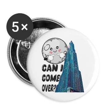 can i come over? - Buttons klein 25 mm (5er Pack) - Weiß - Vorne