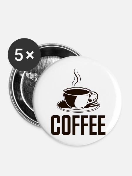 coffee - Buttons klein 25 mm (5er Pack) - Weiß