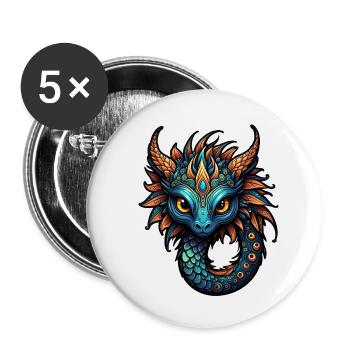 Créature fantastique adorable - Lot de 5 petits badges (25 mm) - blanc - Devant