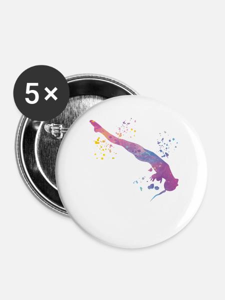 Synchronisierter Wassertaucher High Diver - Buttons klein 25 mm (5er Pack) - Weiß