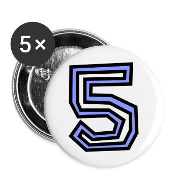 5. 5 JAHRE. 5. JUBILÄUM. 5-JÄHRIGES JUBILÄUM - Buttons klein 25 mm (5er Pack) - Weiß - Vorne