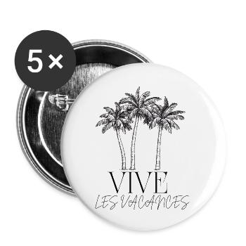 LONG LIVE THE HOLIDAYS. HOLIDAY. HAPPY HOLIDAYS. - Buttons small 1''/25 mm (5-pack) - white - Front