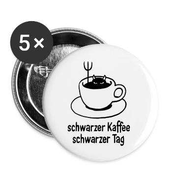 Café noir – Journée noire - Lot de 5 petits badges (25 mm) - blanc - Devant