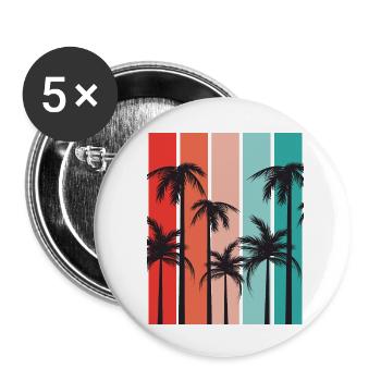 Palm Island Sommerurlaub - Buttons klein 25 mm (5er Pack) - Weiß - Vorne