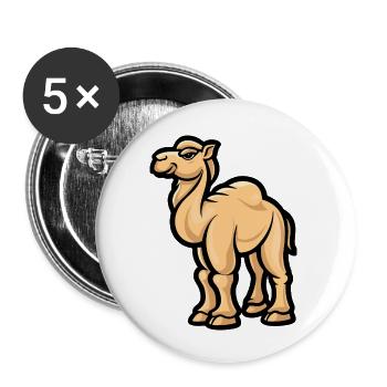 Bande dessinée de chameau - Lot de 5 petits badges (25 mm) - blanc - Devant
