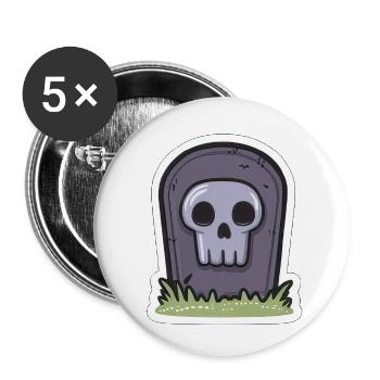 Cute Tombstone Sticker - Buttons small 1''/25 mm (5-pack) - white - Front