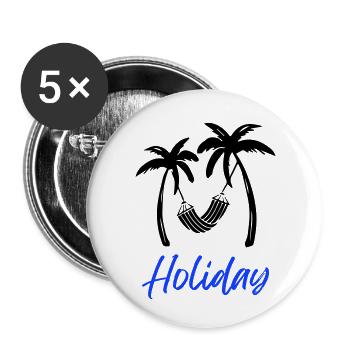 Vacances Relax Palms1 - Lot de 5 petits badges (25 mm) - blanc - Devant