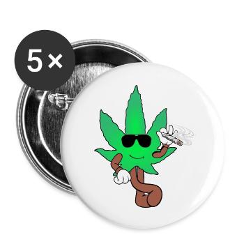 Der Bloom - Weed Cannabis Stoned Hanf Marihuana - Buttons klein 25 mm (5er Pack) - Weiß - Vorne