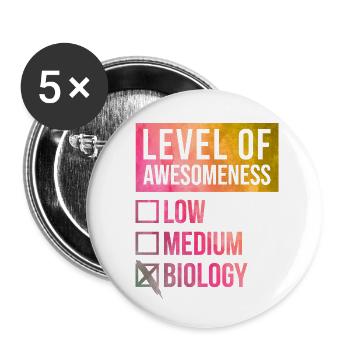 Biology - Buttons small 1''/25 mm (5-pack) - white - Front