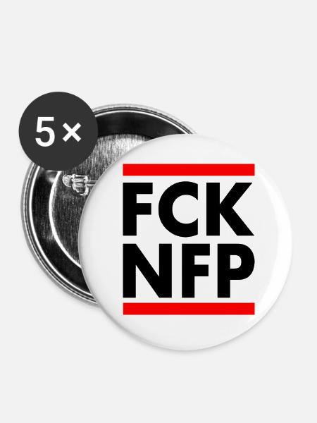 Fck nfp - Buttons klein 25 mm (5er Pack) - Weiß