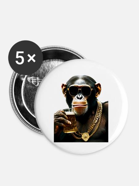 Be cool! - Buttons klein 25 mm (5er Pack) - Weiß