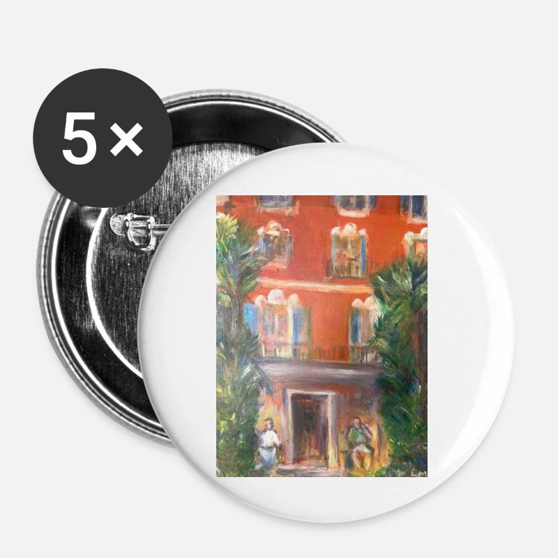 Summer Villa - Buttons small 1''/25 mm (5-pack) - white