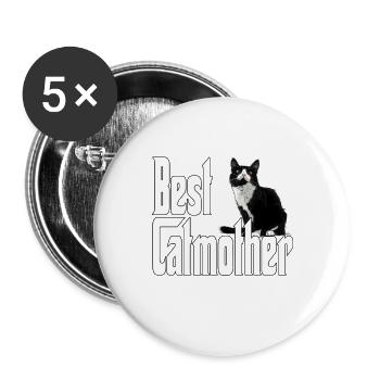 Cat Mom Best Catmother Ever Crazy Cat Mother Kitty - Buttons small 1''/25 mm (5-pack) - white - Front