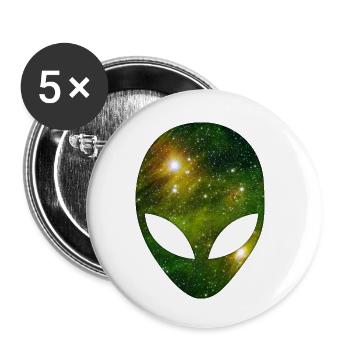 Cosmic Alien - Buttons small 1''/25 mm (5-pack) - white - Front