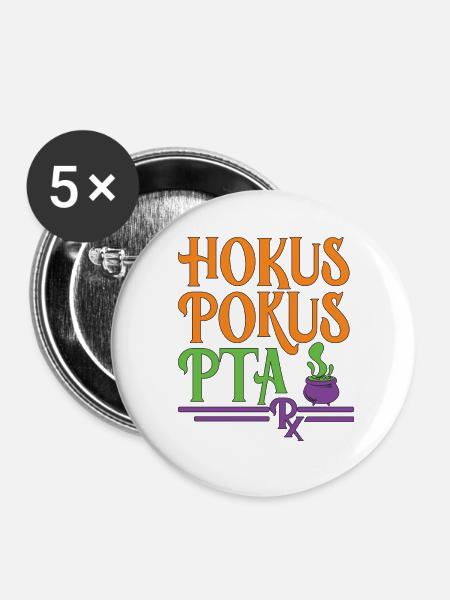 PTA Halloween - Buttons klein 25 mm (5er Pack) - Weiß