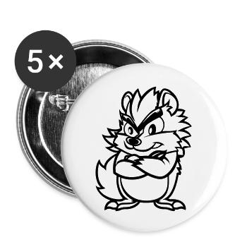 hérisson - Lot de 5 petits badges (25 mm) - blanc - Devant