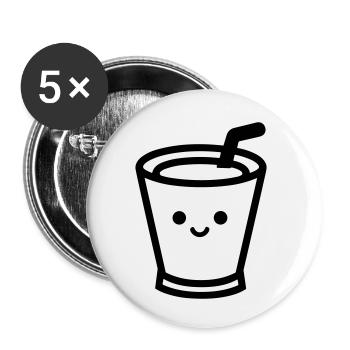 Mug de café - Lot de 5 petits badges (25 mm) - blanc - Devant