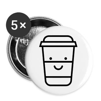 Mug de café - Lot de 5 petits badges (25 mm) - blanc - Devant