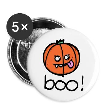 Citrouille enchanteresse – Chemise d’Halloween parfaite - Lot de 5 petits badges (25 mm) - blanc - Devant