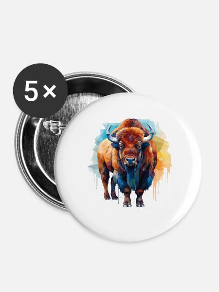 Bison - Buttons klein 25 mm (5er Pack) - Weiß