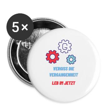 Oubliez le passé, vivez dans le présent - Lot de 5 petits badges (25 mm) - blanc - Devant