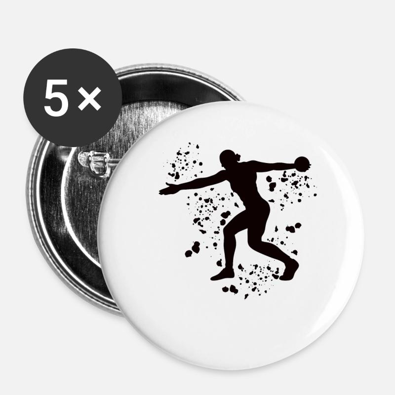 Diskuswerfer Colorsplash Diskuswurf - Buttons klein 25 mm (5er Pack) - Weiß