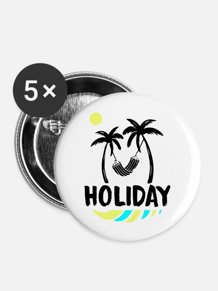 palms relax holiday - Buttons klein 25 mm (5er Pack) - Weiß