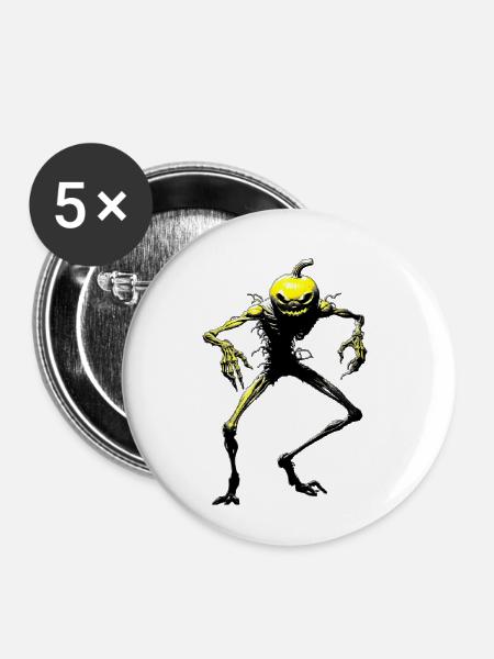 Halloween - Buttons klein 25 mm (5er Pack) - Weiß