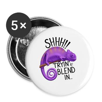 Chameleon trying to blend in - Buttons small 1''/25 mm (5-pack) - white - Front