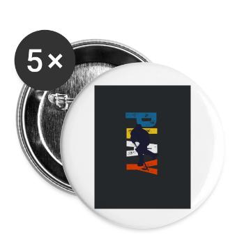 PLAY Hockey - Buttons klein 25 mm (5er Pack) - Weiß - Vorne