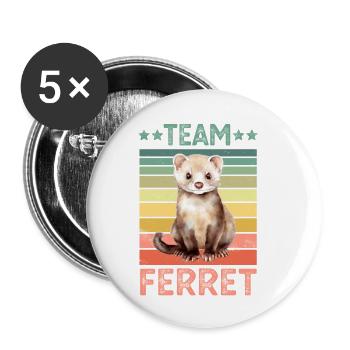 Frettchen - Buttons klein 25 mm (5er Pack) - Weiß - Vorne