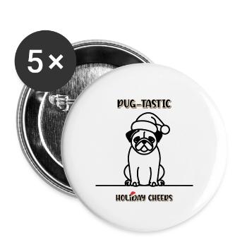Joyeux Noël Carlin chemise design cadeau - Lot de 5 petits badges (25 mm) - blanc - Devant