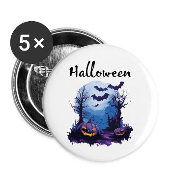 Halloween - Lot de 5 petits badges (25 mm) - blanc - Devant