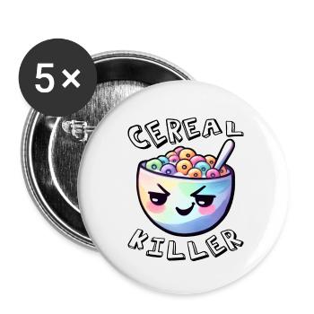 Getreide-Killer - Buttons klein 25 mm (5er Pack) - Weiß - Vorne