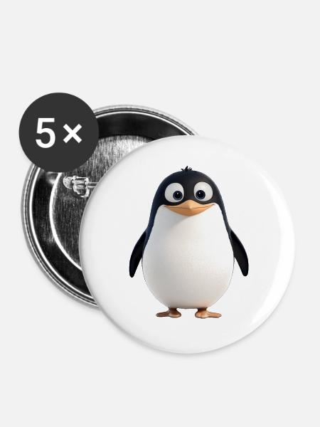 Der Pinguin, ein Frackträger - Buttons klein 25 mm (5er Pack) - Weiß