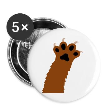 Katzen Klauen Pfoten Tatzen Krallen Silhouette - Buttons klein 25 mm (5er Pack) - Weiß - Vorne