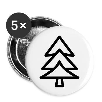 Sapin de Noël - Lot de 5 petits badges (25 mm) - blanc - Devant