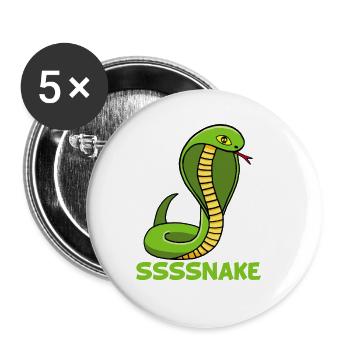 Serpent manga - Lot de 5 petits badges (25 mm) - blanc - Devant