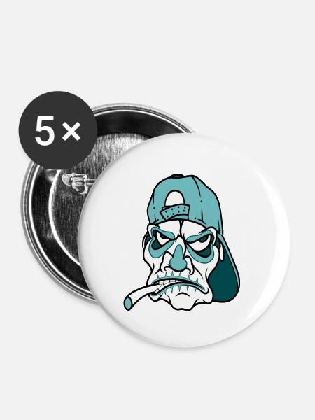 Berühmt nach dem Tod - Buttons klein 25 mm (5er Pack) - Weiß